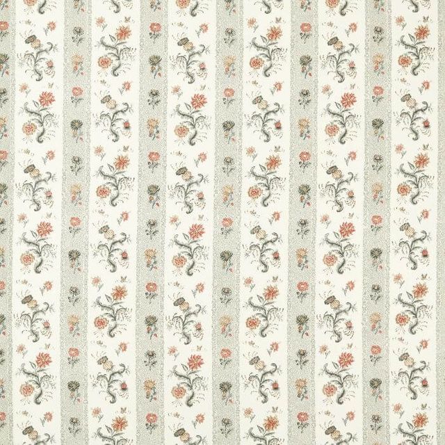 Zoffany Indienne Fabrics Papaver Stripe Tuscan Pink/Nimbus