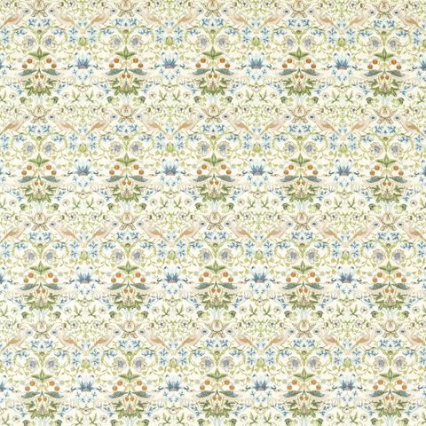 Strawberry Thief Embroidery Apple/Blue