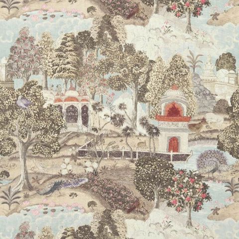 Peacock Garden Linen/Silver