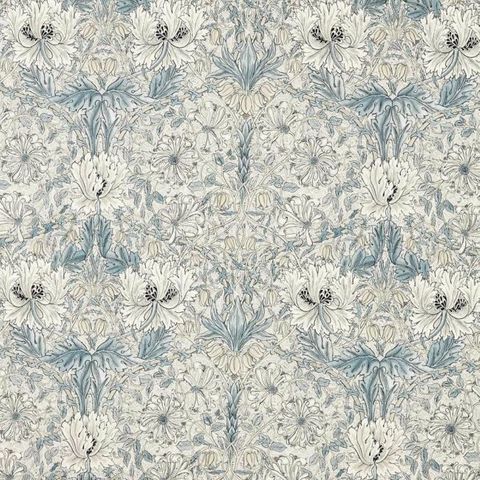 Pure Honeysuckle & Tulip Wide Width Mineral Blue Cream