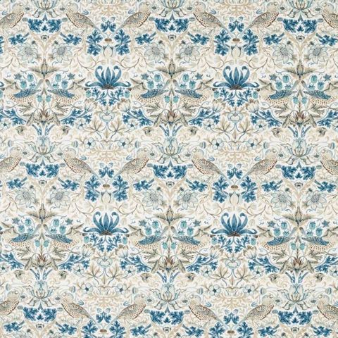 Strawberry Thief Wide Width Mineral Blue Linen