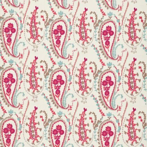 Curios Fabric Jamila Coral/Aqua