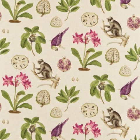 Curios Fabric Capuchins Boysenberry