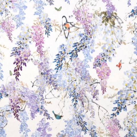Sanderson Curios Fabrics Curios Fabric Wisteria Falls Amethyst Made To Measure Roman Blind