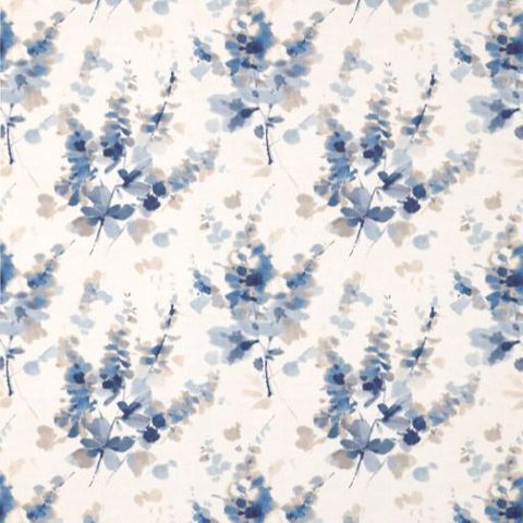 Curios Fabric Delphiniums Indigo