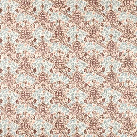William Morris The Unfinished Works Handcrafted Persian Tulip Umber/Mineral Blue Pelmet