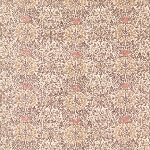 William Morris The Unfinished Works Handcrafted Daisy & Oak Warp Print Chestnut/Primrose