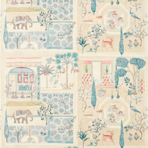 Curios Fabric Sultans Garden Ruby/Teal