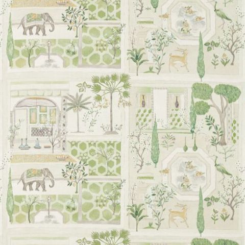 Curios Fabric Sultans Garden Garden Green