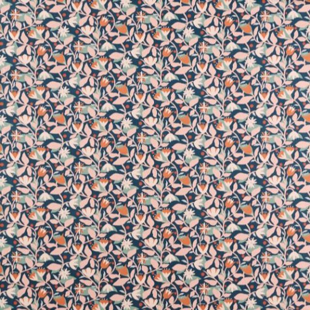 Scion Oakham Fabrics Dancing Daisies Print Midnight
