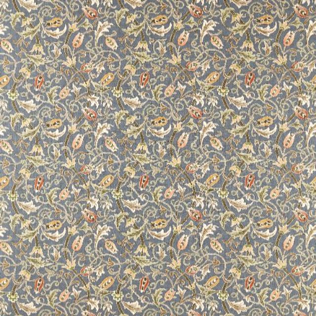 William Morris The Unfinished Works Fabrics Scrolling Tulip Slate/Apricot