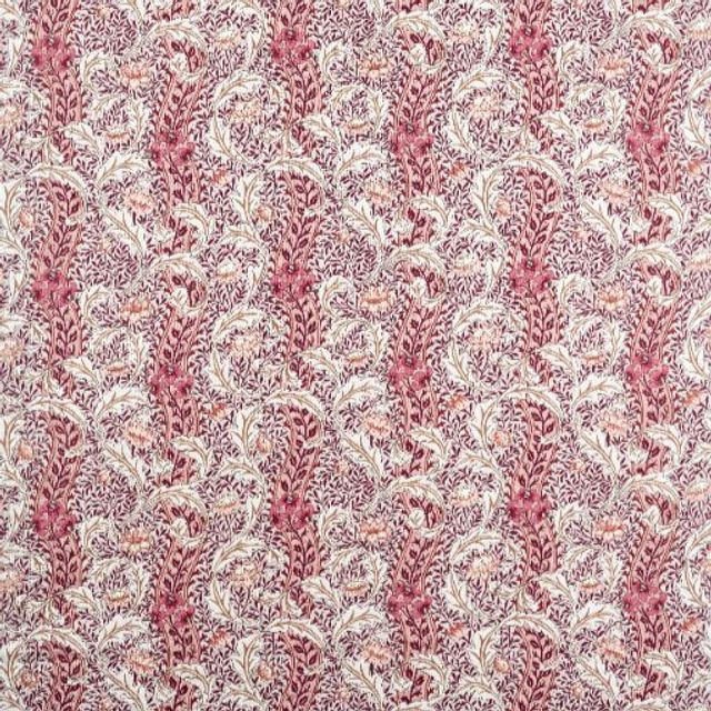 William Morris The Unfinished Works Fabrics Wild Tulip & Vine Linen/Plum