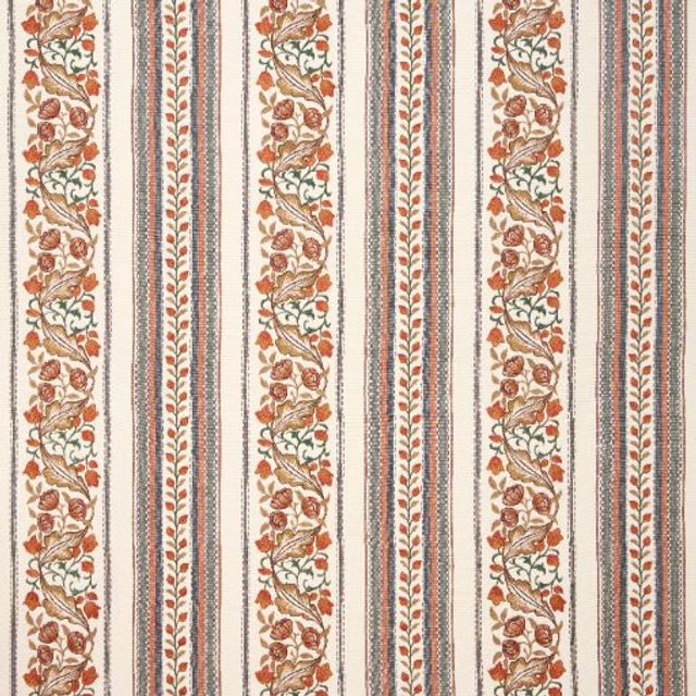 William Morris The Unfinished Works Fabrics Bluebell & Peony Embroidery Russet/Forest