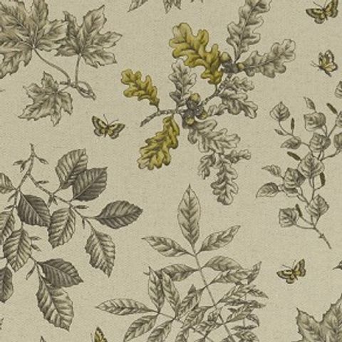 Hortus Charcoal/Ochre Upholstery Fabric