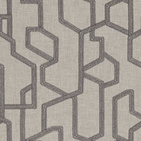 Labyrinth Charcoal Voile Fabric