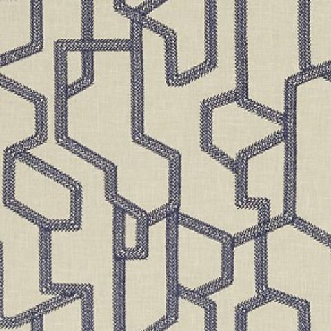 Labyrinth Midnight Voile Fabric