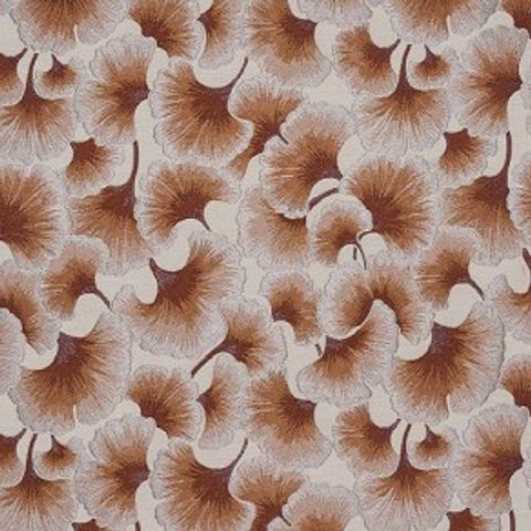 Gingko Burnt Orange Voile Fabric