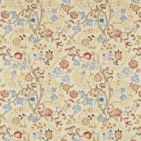 Mary Isobel Embroideries Russet/Olive Voile Fabric