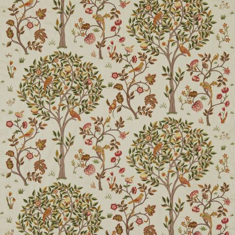 Kelmscott Tree Russet/Artichoke Voile Fabric