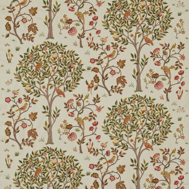 William Morris Archive Embroideries Kelmscott Tree Russet/Artichoke