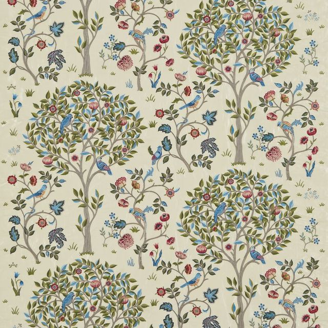 William Morris Archive Embroideries Kelmscott Tree Woad/Rose