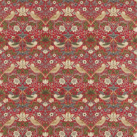 Strawberry Thief Crimson/Slate WM Upholstery Fabric