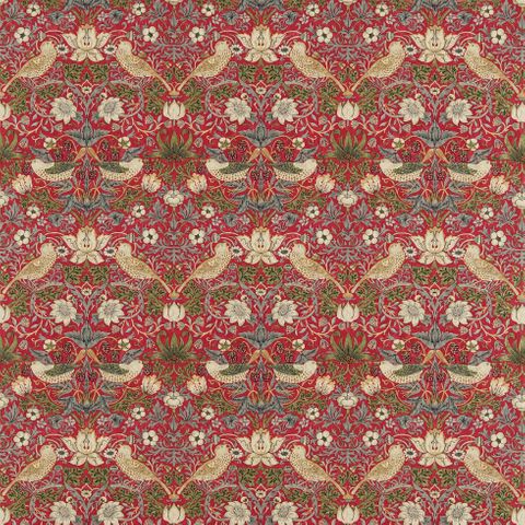 Strawberry Thief Crimson/Slate WM Upholstery Fabric