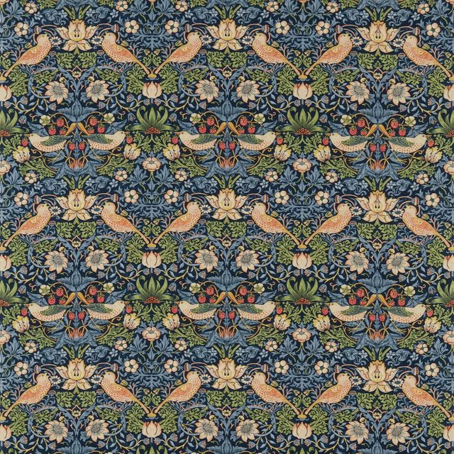 William Morris Archive Prints Strawberry Thief Indigo/Mineral WM