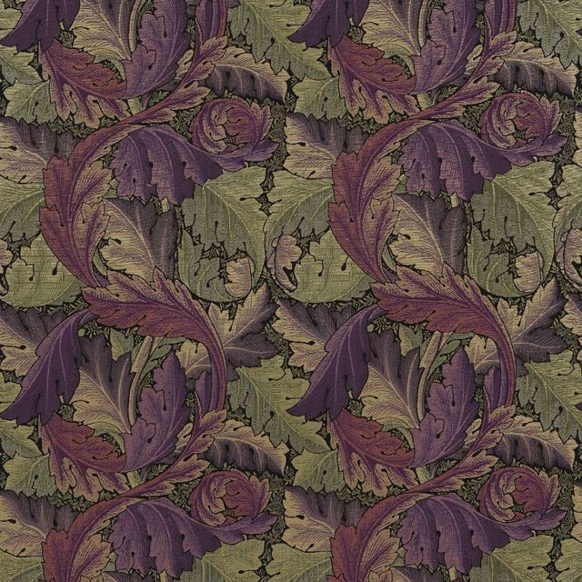 William Morris Archive Weaves Acanthus Tapestry Grape/Heather