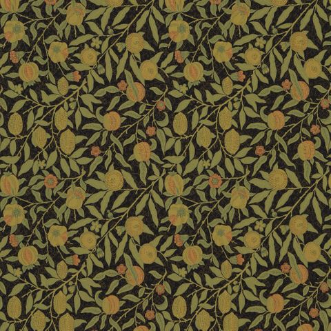 Fruit Black/Claret Upholstery Fabric