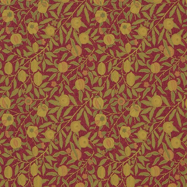 William Morris Archive Weaves Fruit Crimson/Thyme