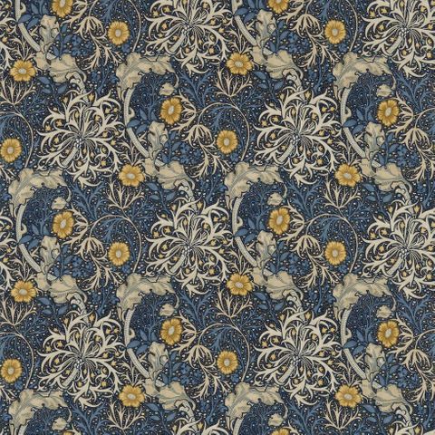 Morris Seaweed Ink/Woad Upholstery Fabric