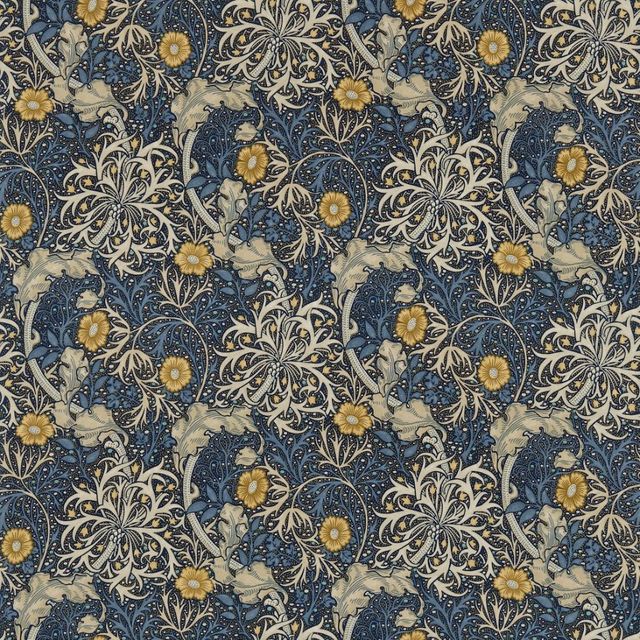 William Morris Archive III Prints Morris Seaweed Ink/Woad