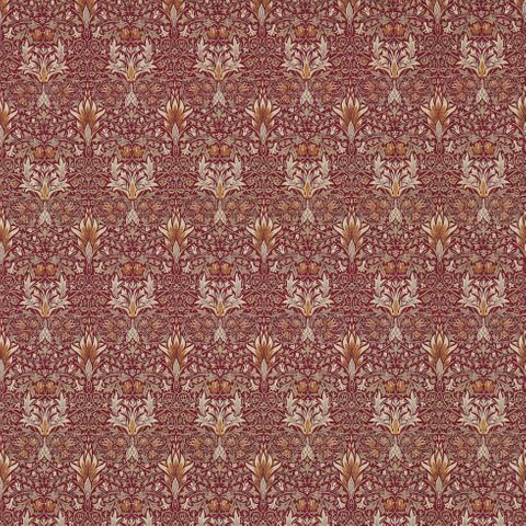 Snakeshead Claret/Gold Morris Upholstery Fabric