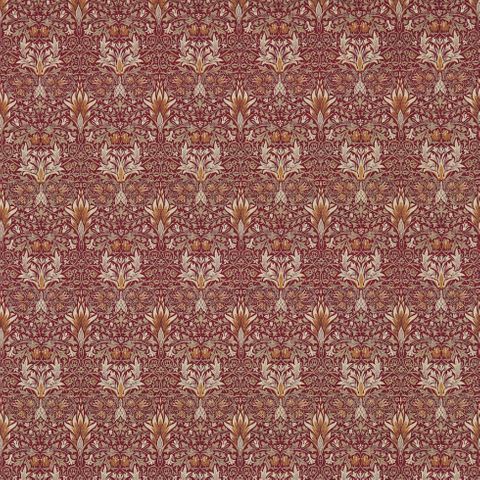 Snakeshead Claret/Gold Morris Upholstery Fabric