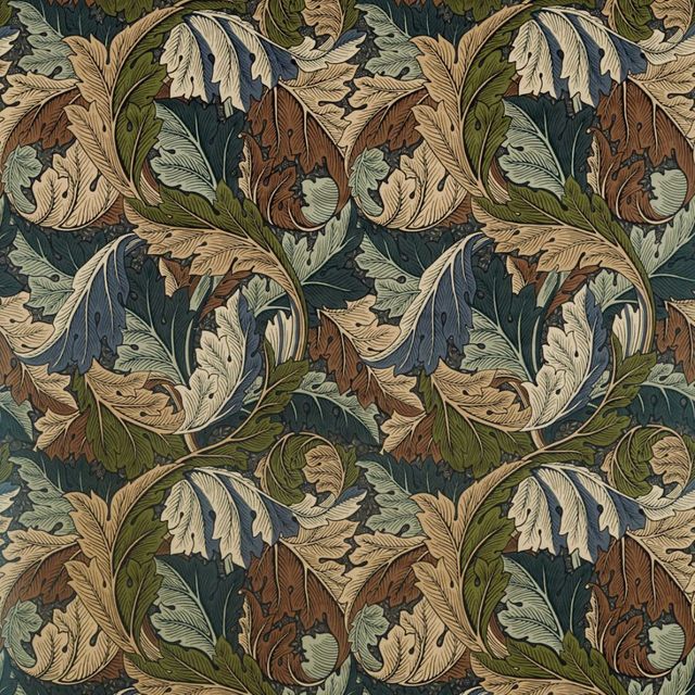 William Morris Morris Archive IV The Collector Fabrics Acanthus Slate Blue/Thyme
