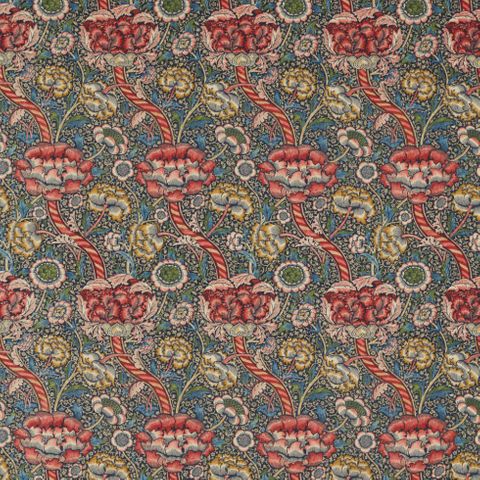Wandle Indigo/Carmine Upholstery Fabric