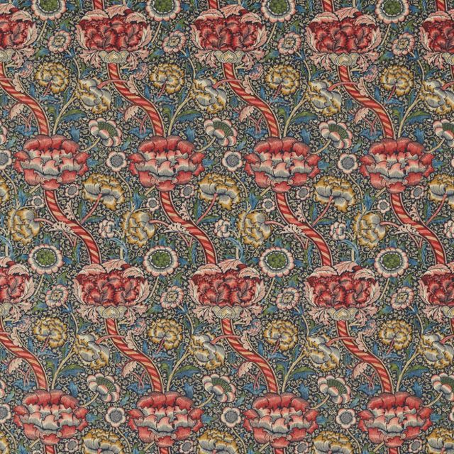 William Morris Morris Archive IV The Collector Fabrics Wandle Indigo/Carmine Upholstery Fabric