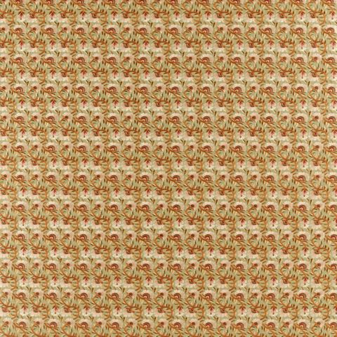 Wardle Embroidery Olive / Brick Upholstery Fabric