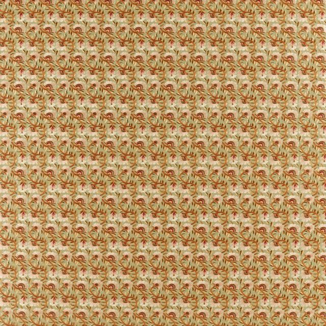 William Morris Morris Archive V Melsetter Fabrics Wardle Embroidery Olive / Brick