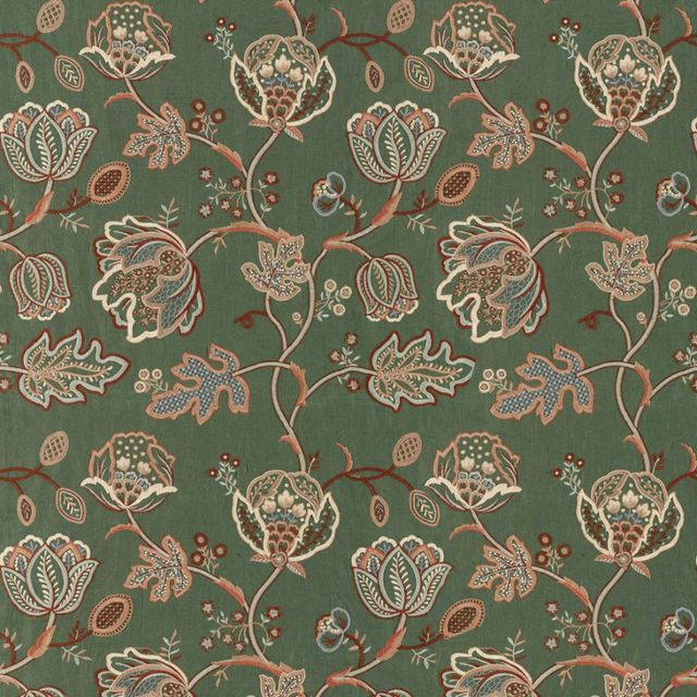 William Morris Morris Archive V Melsetter Fabrics Theodosia Embroidery Bottle Green