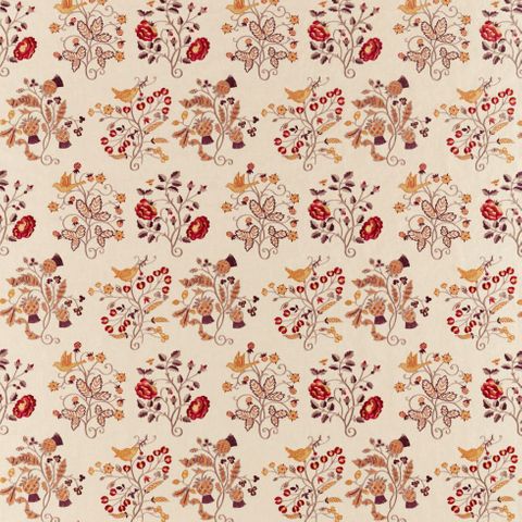 Newill Embroidery Wine/Saffron Voile Fabric