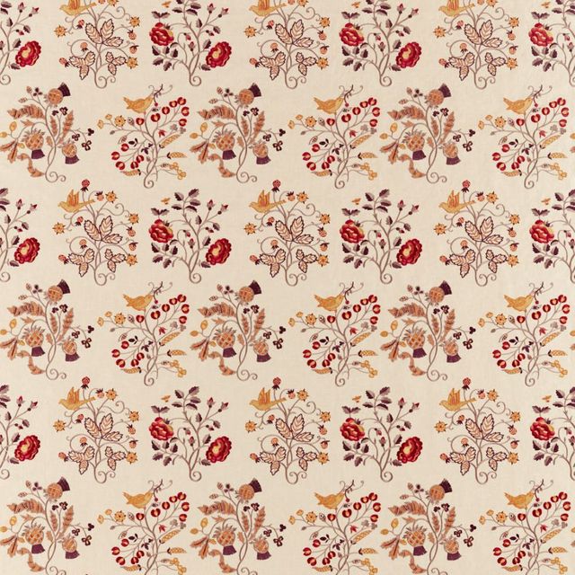 William Morris Morris Archive V Melsetter Fabrics Newill Embroidery Wine/Saffron