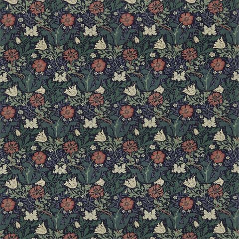 Compton Indigo/Green Upholstery Fabric