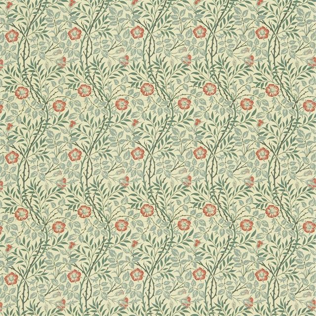 Sweet Briar Green/Coral Morris