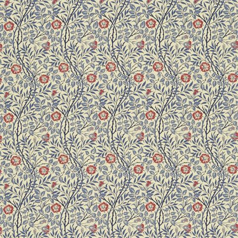 Sweet Briar Indigo/Red Morris Upholstery Fabric