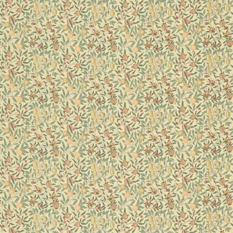 Fruit Minor Ivory/Teal Morris Upholstery Fabric