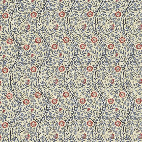 William Morris Morris Fabric Compendium I, II & III Sweet Briar Indigo/Red Cushion