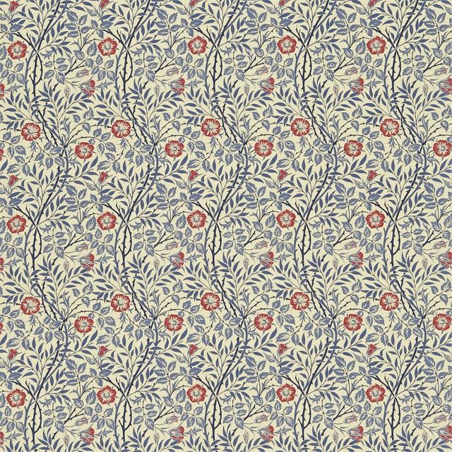 William Morris Morris Fabric Compendium I, II & III Sweet Briar Indigo/Red Upholstery Fabric