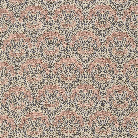 Michaelmas Daisy Indigo/Red Morris Upholstery Fabric